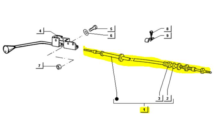 Seilzug Betätigung Kipper TM703