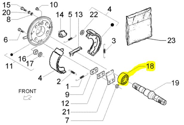 Radlager Piaggio Quargo hinten