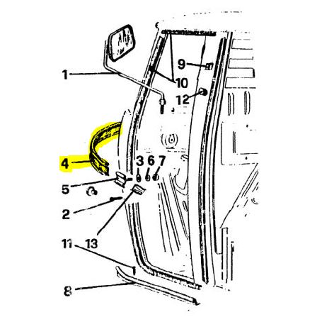 Zierstreifen, Zierleiste Front P501, P601, Calessino