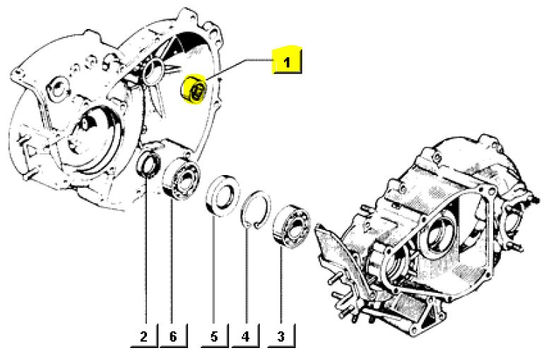 Nadellager Getriebehauptwelle Motorgehäuse  APE 50