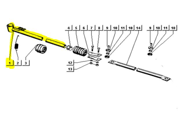 Schaltrohr Schaltstange lang TM 703 Lenkrad