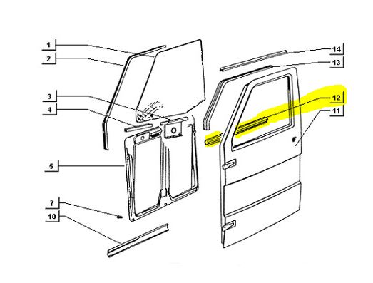Türschacht Dichtleiste TM, Car P2, P3 Zubehör