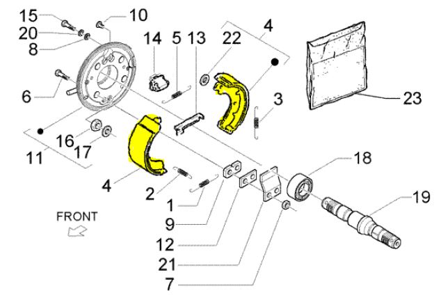 Set Bremsbacken Hinterachse Quargo Zubehör