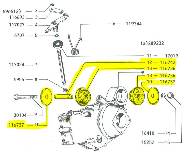 Set Überholung Motorlager vorne APE 50