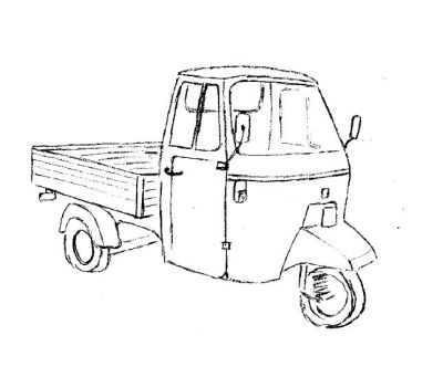 PIAGGIO APE P501 1979 - Miniature 1/18 MITICA 204002-D - Jaune Métal - NEUF